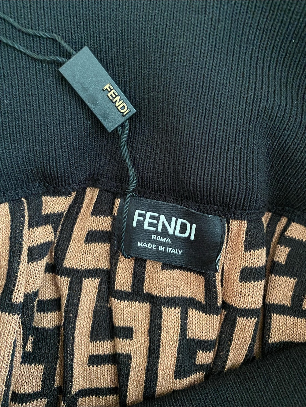 Fendi Black & Brown Logo Maxi Skirt - Picture 5 of 7